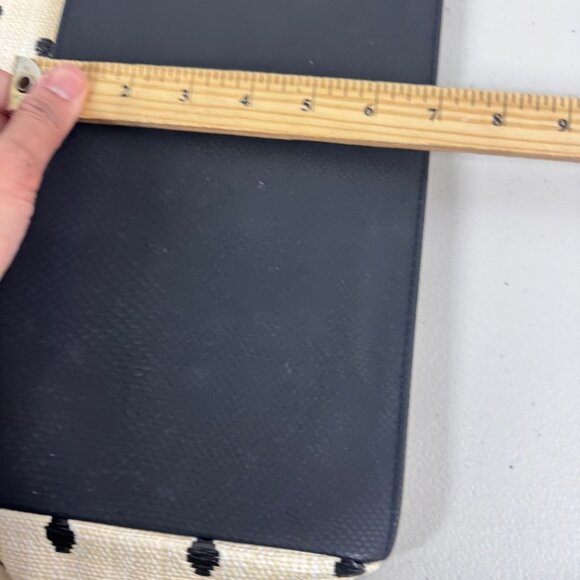 Boho Stylish Polka Dot Tote Bag Cream Black Raffia Straw Summer Beach Bag - Picture 9 of 16